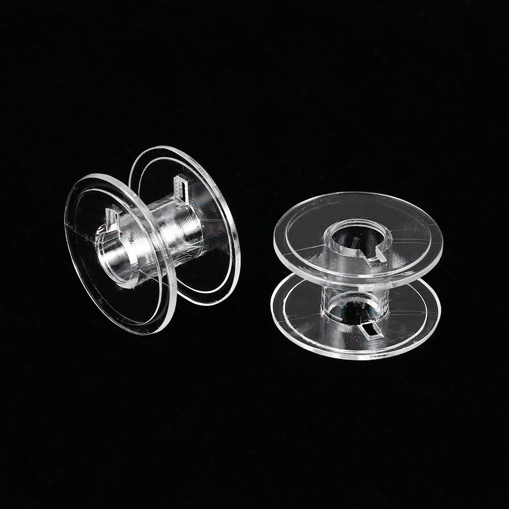 Bobinas vacías de plástico transparente para máquina de coser, bobina de hilo para Brother Janome Singer, carrete de lino, 1/10 unids/set por juego
