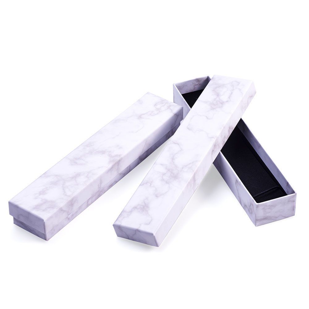 Papir pap smykkeæsker opbevaring display bæreæske til halskæder armbånd øreringe pakning 18 stk /24 stk: 24 stk 210 x 45 x 31mm
