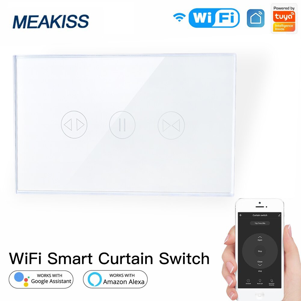 Wifi Smart Gordijn Touch Schakelaar App Draadloze Afstandsbediening Ondersteunt Alexa En Google Assistent Voice Control Ons Standaard Schakelaar