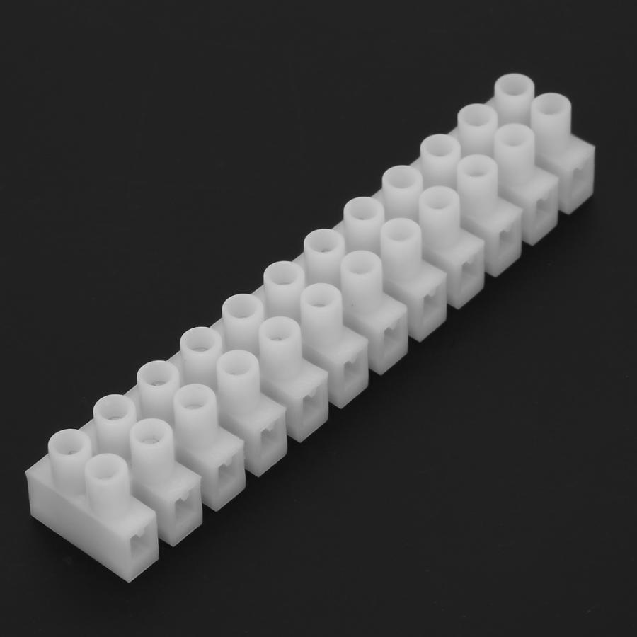 3PCS PA10H-12P White 12 Way Screw Terminal Block Electrical Wire Connection Terminal Blocks