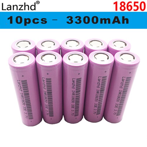 18650 Lithium Batterij 18650 Oplaadbare Batterijen Lithium Ion Batterij 3.7V 3300 Mah 18650 Li-Ion Batterij: 10 PCS
