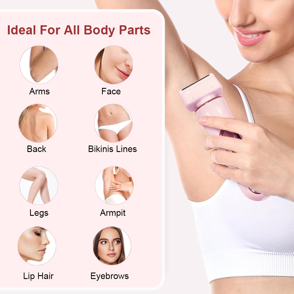 Maquinilla de afeitar eléctrica para mujer, depiladora corporal, recortadora de Bikini 2 en 1, Afeitadora eléctrica femenina, depilación para cara, bigote, pierna, axila