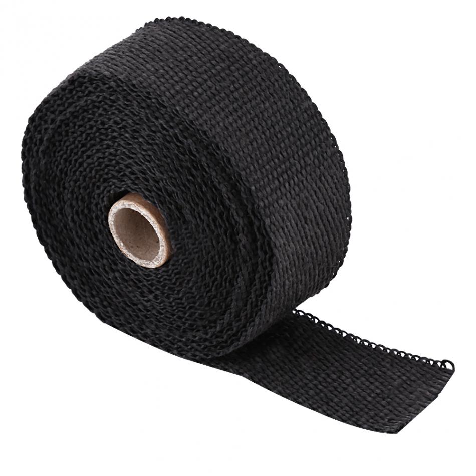 16FT Length Black High Heat Insulation Exhaust Pipe Wrap Tape Cloth for Car Motorcycle Exhaust Pipe Wrap