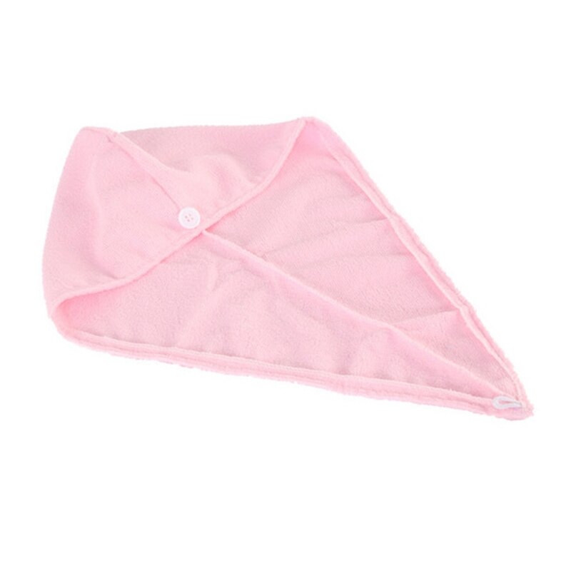 Jones Salethicken Coral Fluwelen Microfiber Haar Handdoek Wrap Twist Super Absorberende Quick Dry Tulband Cap Bad Douche Hoed Met Knop: 8YY103383-PK