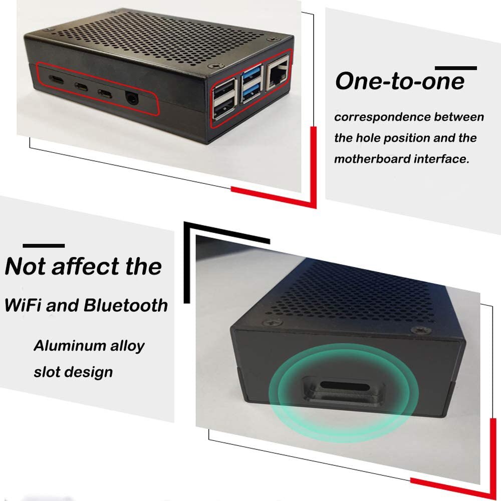 Case Voor Raspberry Pi 4 Met Aluminium Metalen Koelventilator 5V 3A USB-C Voeding Met On/Off schakelaar Voor Raspberry Pi 4 Model B