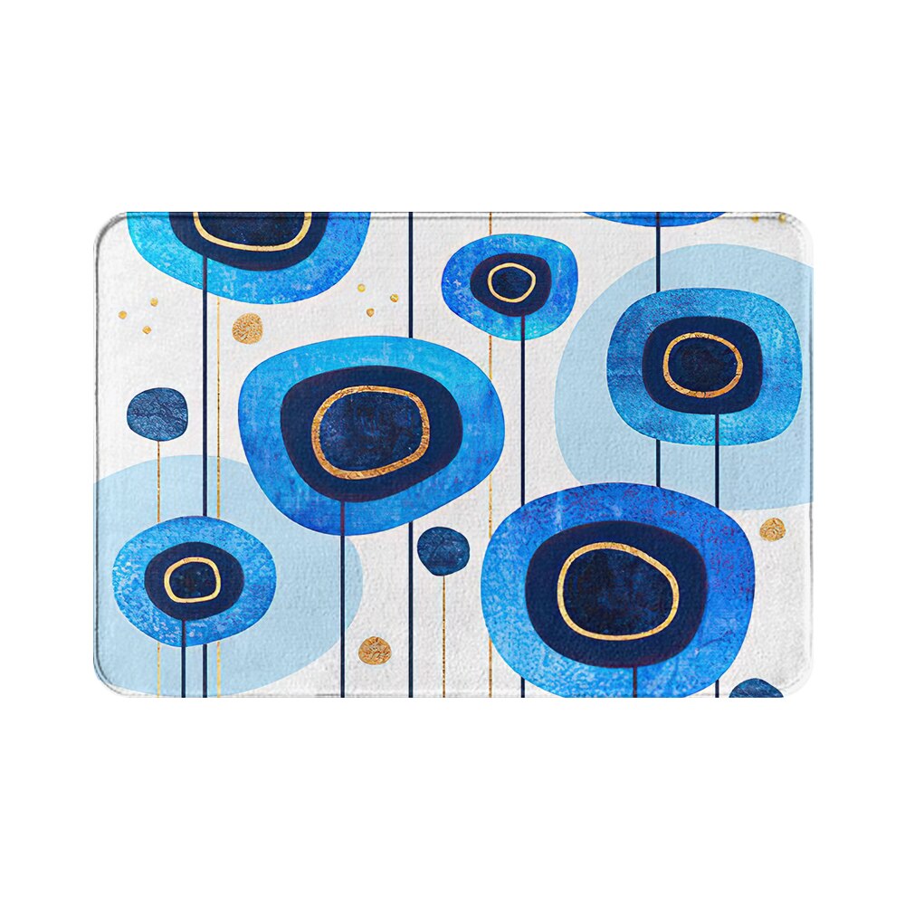 Felpudo de mármol azul para baño, alfombra rectangular suave para cocina, hogar, sencilla, absorbente de flores, tapete para puerta: 500 mm x 800 mm