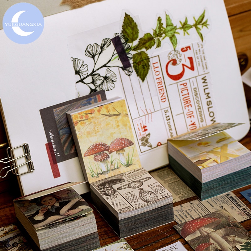 YueGuangXia Vintage Mini Specialty Paper Card Scrapbooking/Card Making/Journaling Project DIY Retro Hangtag with Hole Card 400pc