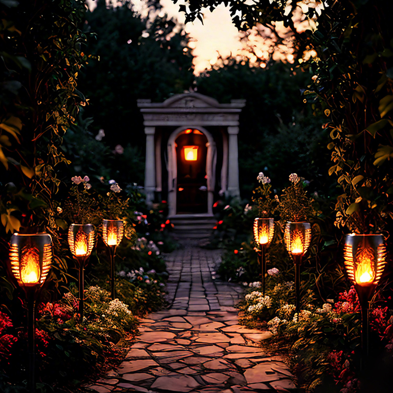 96 LED Solar Waterproof Flickering Flames Torch Lights Outdoor Solar Lantern Landscape Garden Decoration Lighting