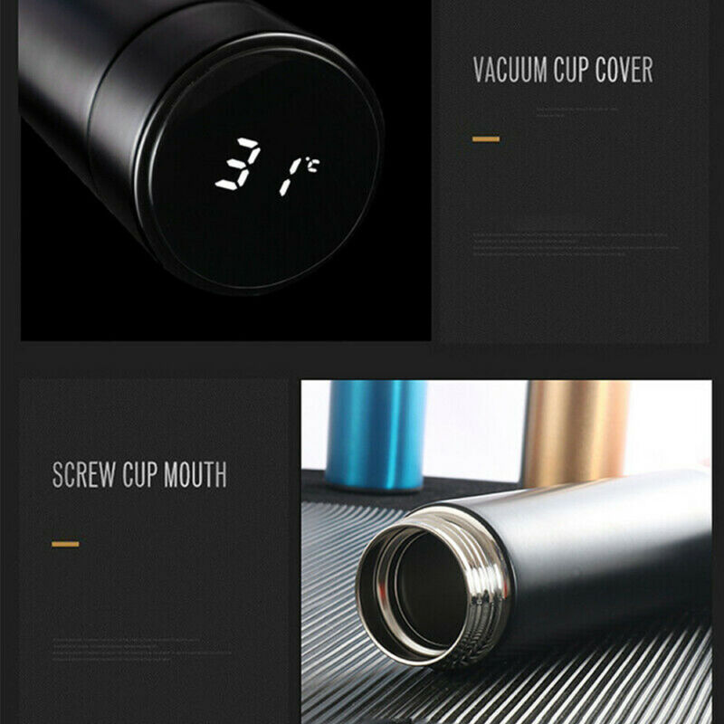 Korte Intelligente Temperatuur Display Rvs Thermos Thee Koffie Cup Fles Luxe Mannen Vrouwen Kantoor Thermosflessen Fles