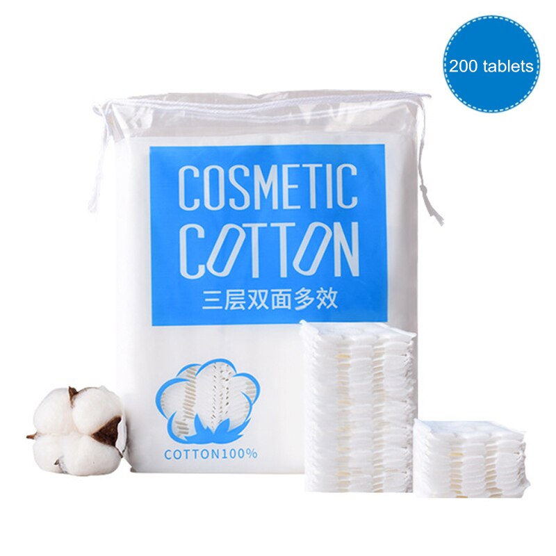 200pcs Three-layer Thickening Compressed Cotton Pad Cosmetic Tissue Makeup Remover Pad: Default Title