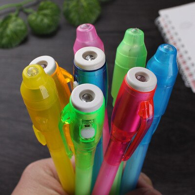 Stylo à bille magique , Invisible lumière UV, stylo à bille pour enfants, , fournitures scolaires, papeterie nouveauté