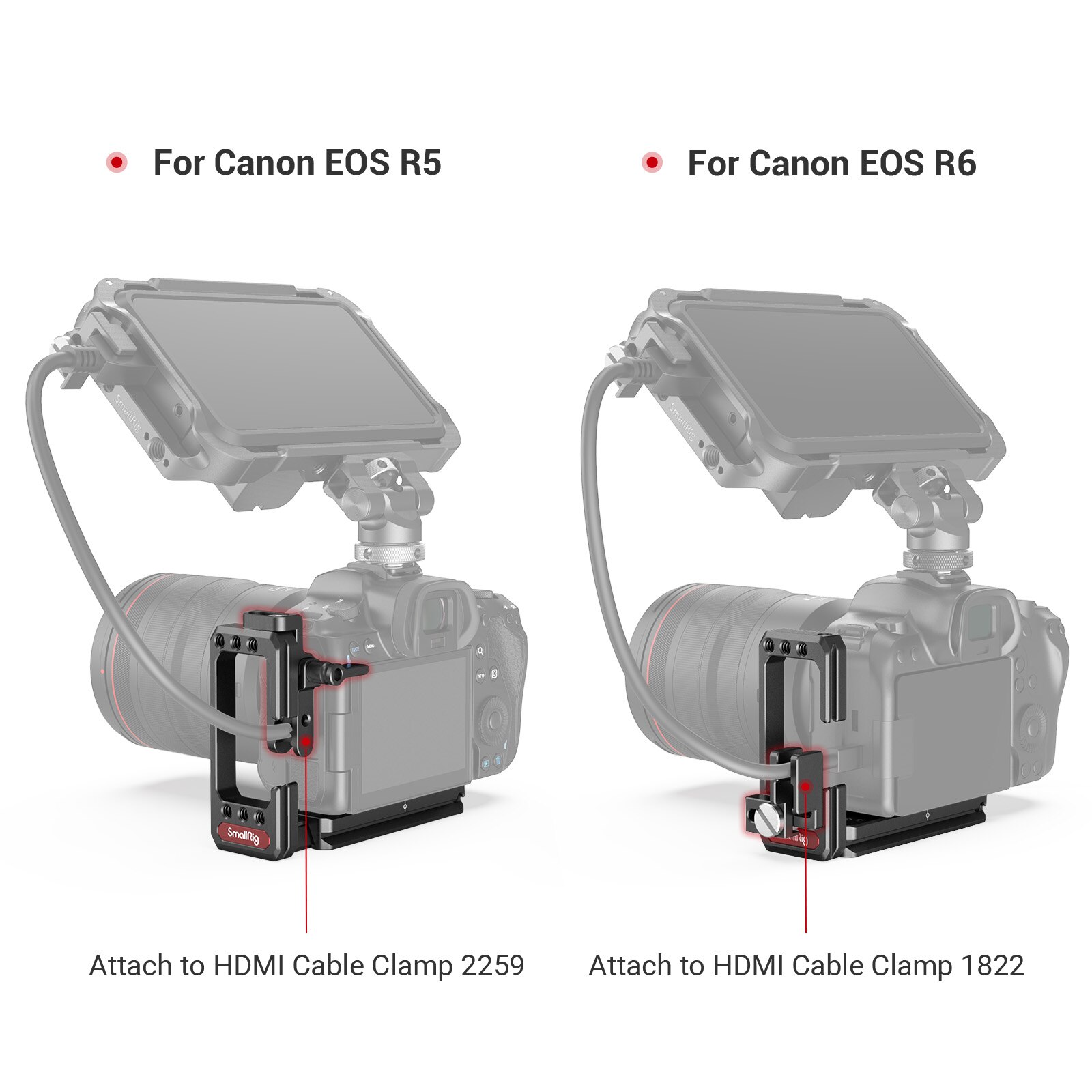 Smallrigカメラl-ブラケットキヤノンeos R5 とR6 アルカベースプレートとサイドプレートクイックリリース三脚取付プレート 2976