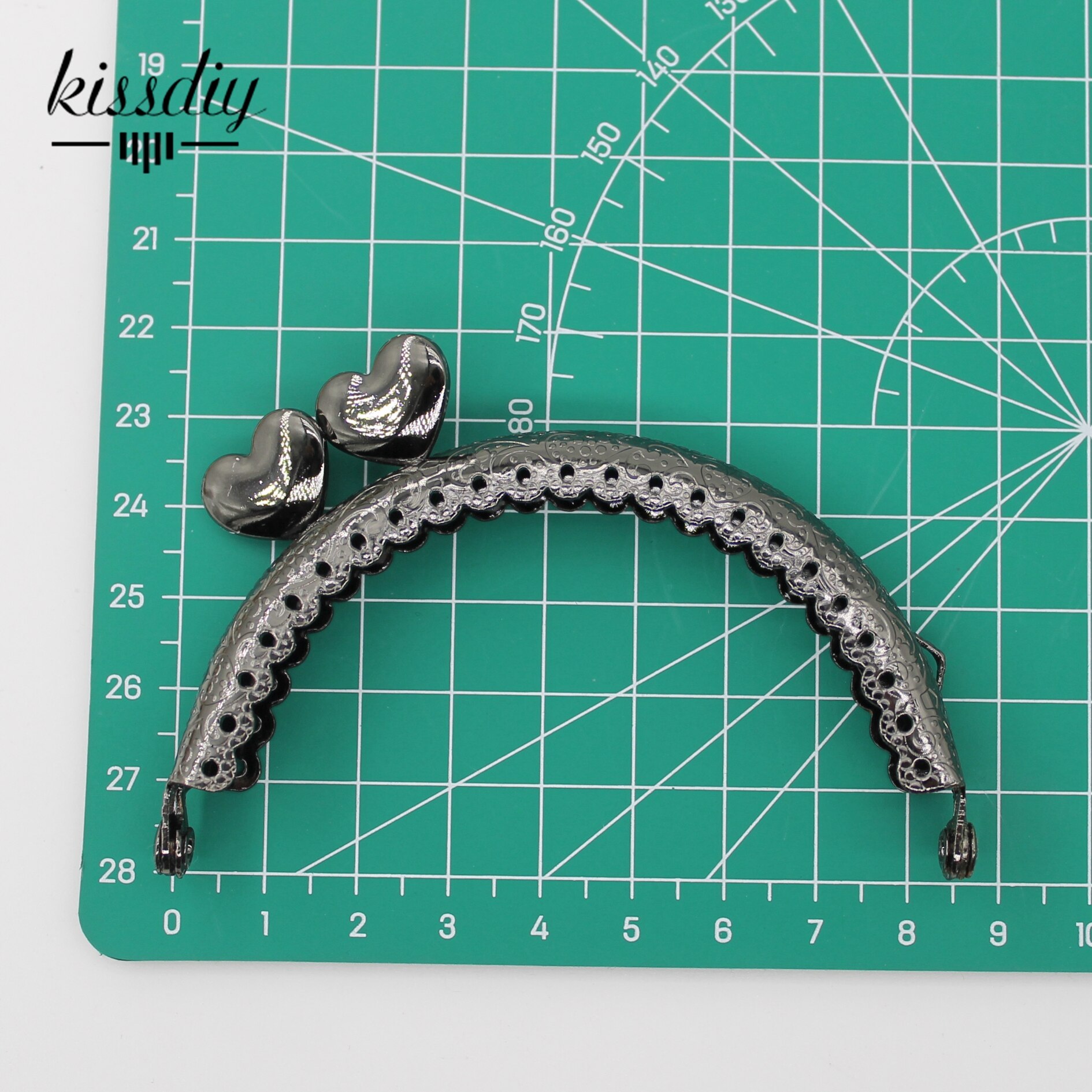 8.5Cm Hart Head Metal Purse Frame Handvat Voor Clutch Bag Coin Kus Sluiting Lock Antiek Brons Diy Tas Accessoire: Gun Black