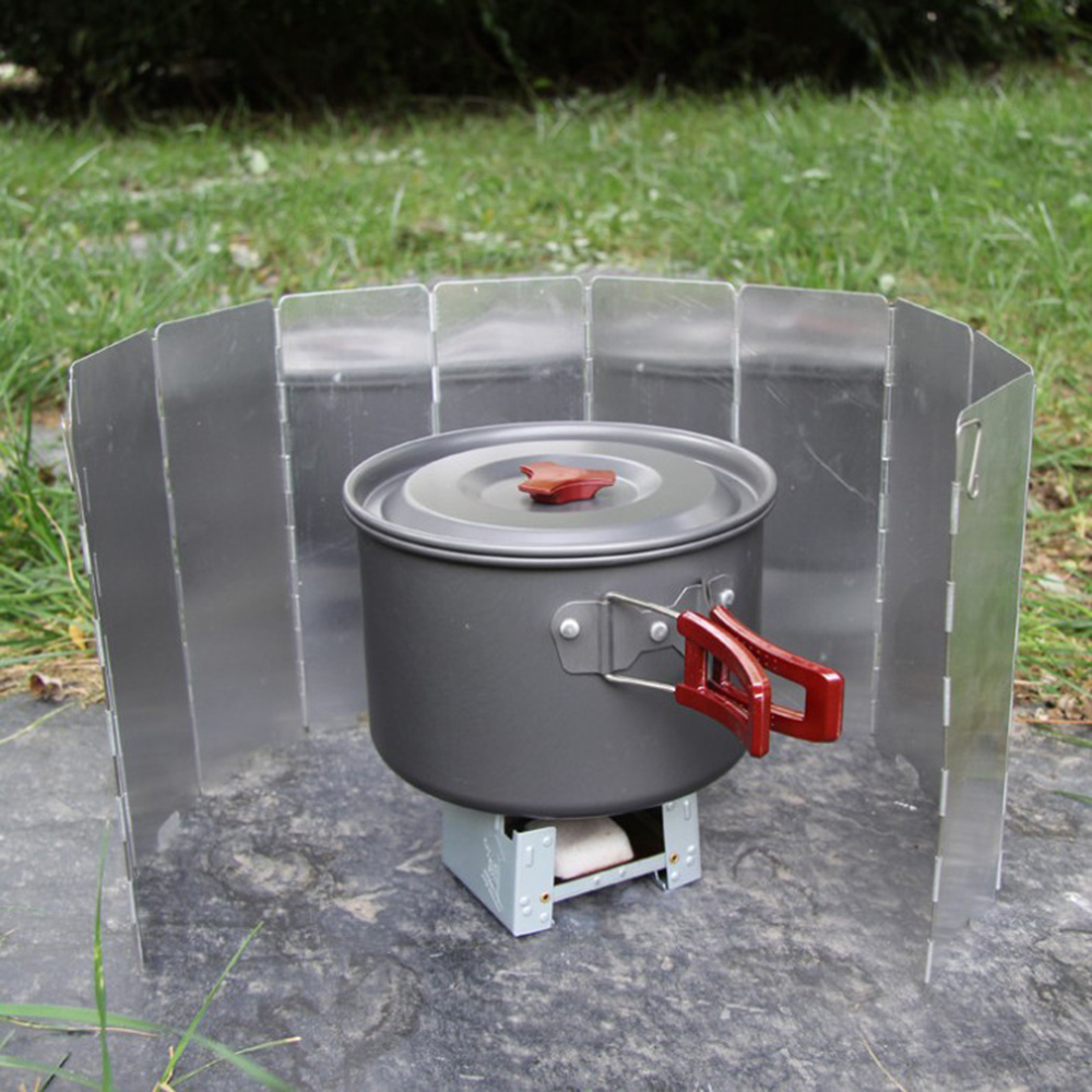 8/9/10 Plates Aluminium Alloy Wind Screen Foldable Stove Windshield Screens Outdoor Camping Equipment Small And Exquisite