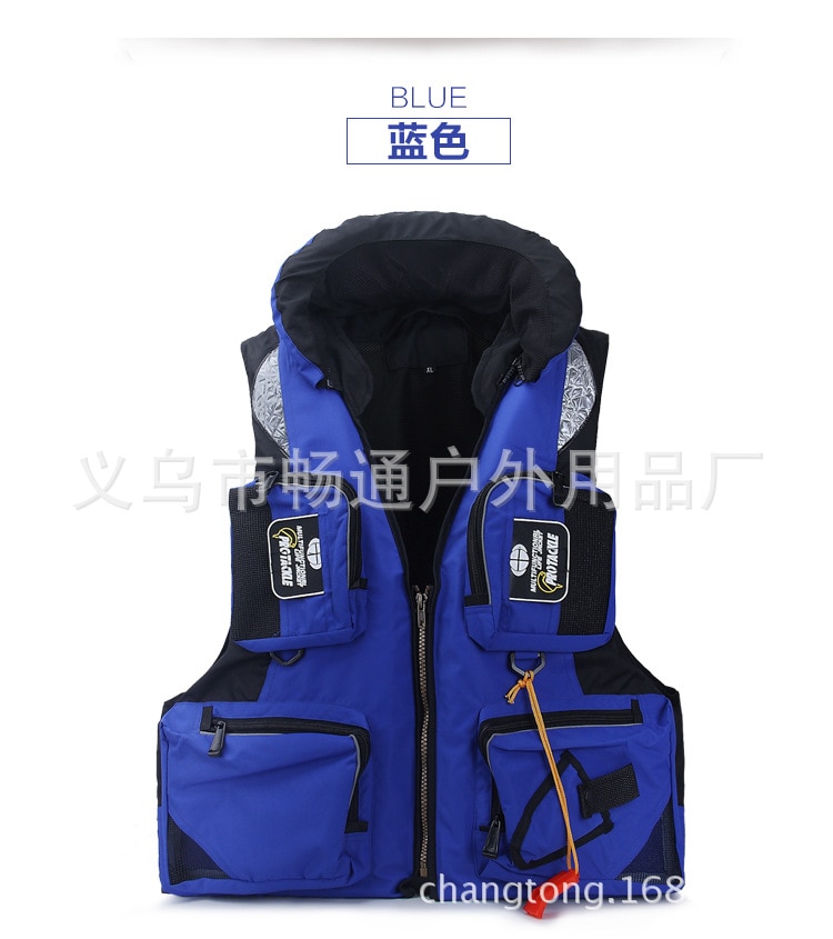 Protackle Sea Fishing Life Jacket Rock Fishing Suit Floating Material Fishing Life Jacket Collar Hat Removable