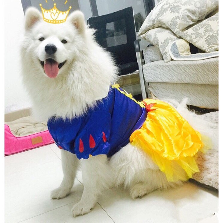 Luxury big large Dog Princess dress tutu skirt winter warm fleece golden retriever pitbull funny dog clothes costume