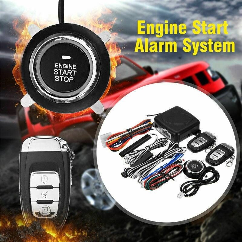 12V Car Alarm System Car Start Stop Button Engine Push Start Button Alarm Lock Keyless System Door Push Button Tactile Buttons