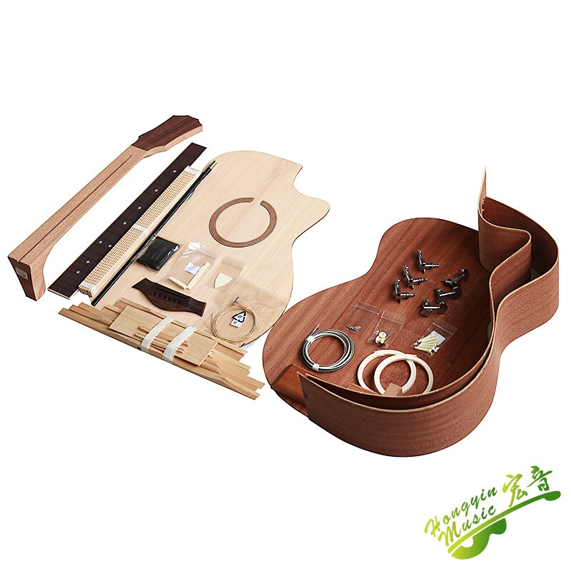 41 Zoll GAC Cutaway gitarre DIY Volk Ballade einzigen gitarre zubehör paket fichte massivholz Seite zurück sperrholz