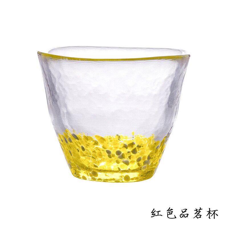 Handmade Stained Glass Tea Cup Colorful Tea Cup Home Glass Tea Set: Yellow