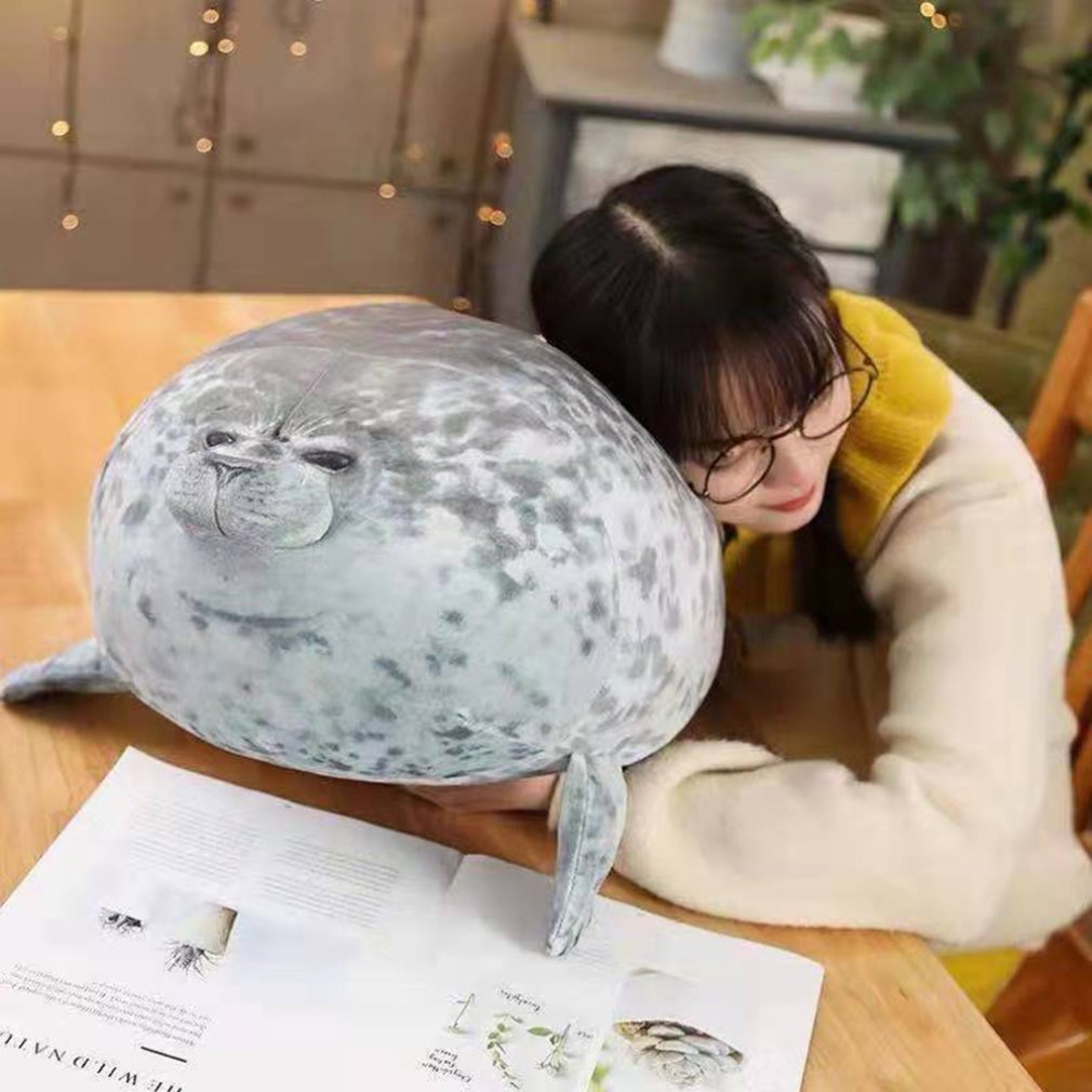 Angry Blob Seal Kussen Chubby 3D Zee Leeuw Pop Pluche Speelgoed Baby Slapen Kussen Voor Jongens Meisjes