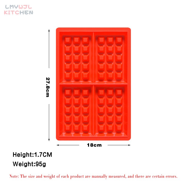 4 Grid Rectangular Waffle Mold Round 5 Grid Silicone Chocolate Block Cake Pan Mold DIY Waffle Making Tool Cake Baking Accessorie: 1