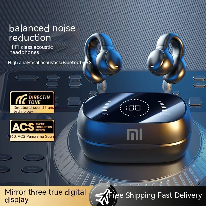 XIAOMI-auriculares inalámbricos con Bluetooth, cascos de conducción ósea con cancelación de ruido y micrófono para deportes, estuche de carga