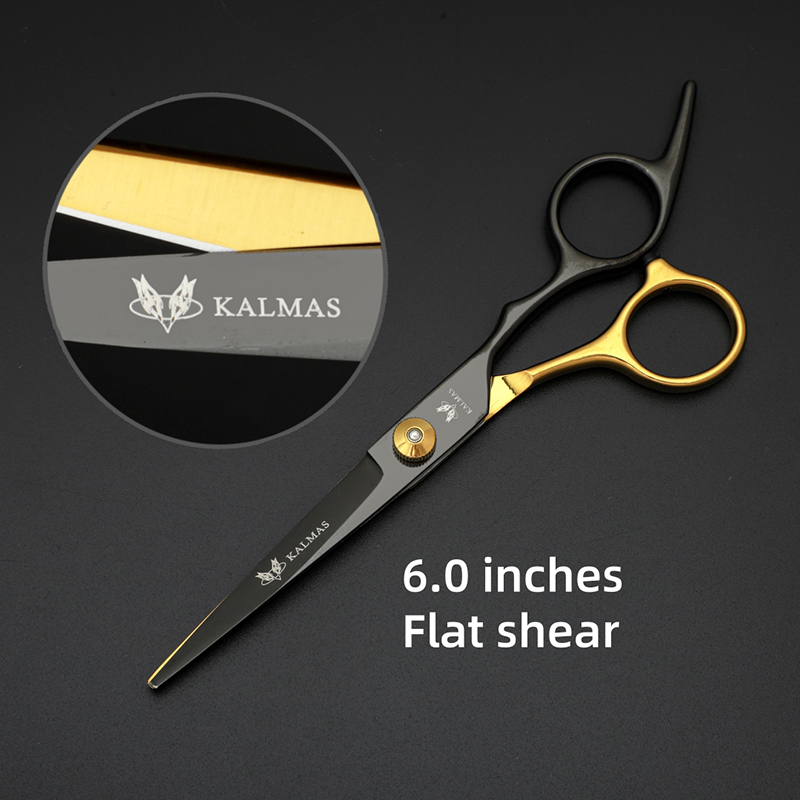 Kalmas kappersschaar set 6.0, kappersschaar set voor het knippen en uitdunnen van haar, salongereedschap: Goud