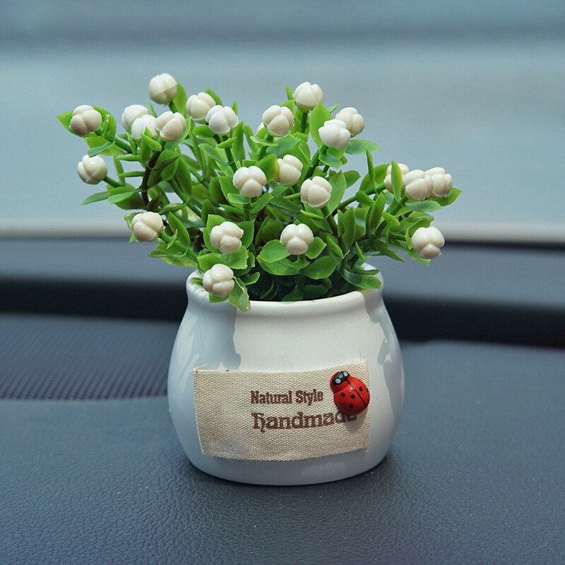 Auto Dashboard Ornament Mini Simulatie Bloem Plant Decoratie Keramische & Doek 5.5*5.5*10Cm DFDS889: lucky fruit  white c