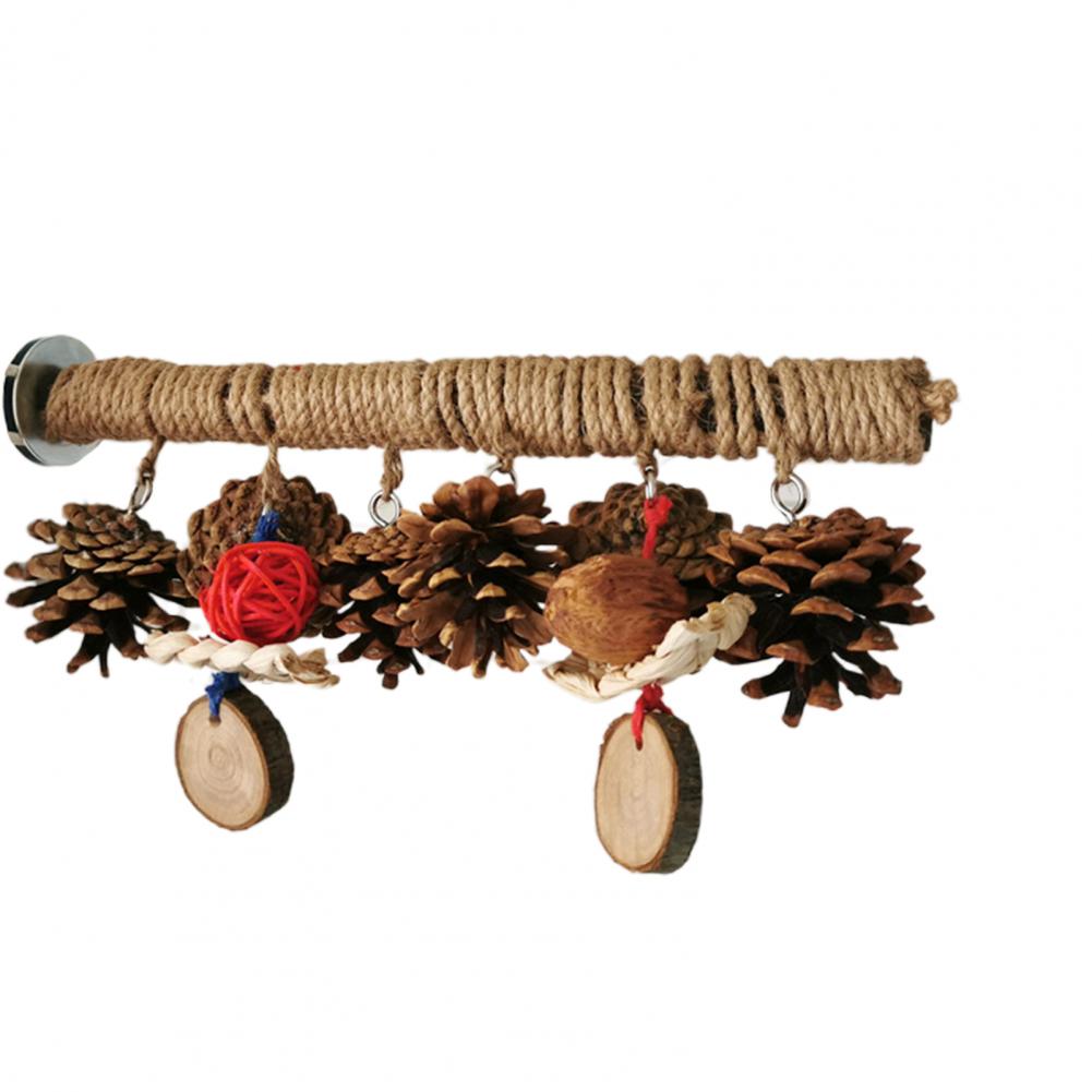 Vogelkooi Speelgoed Milieuvriendelijke Rest Stand Slijtvaste Huisdier Vogel Papegaai Beet Speelgoed Kooi Accessoires Papegaai Schommel Speelgoed Papegaai stand:  L