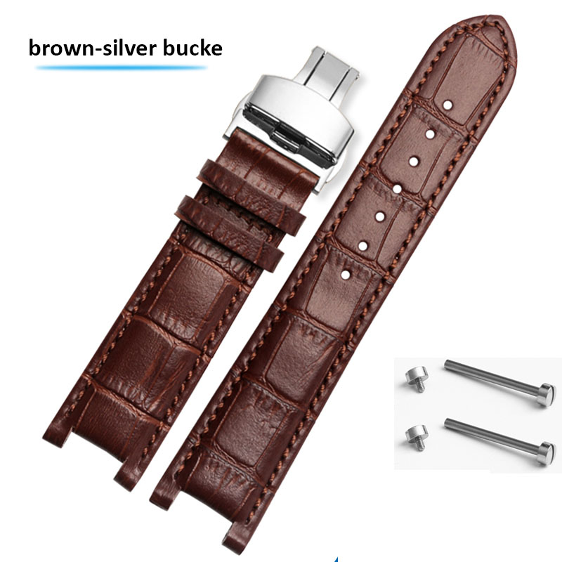 Bracelet de montre en cuir cranté 20*11mm 22*13mm pour GC Guess Passa véritable Lleathe chaîne de montre étanche hommes femmes