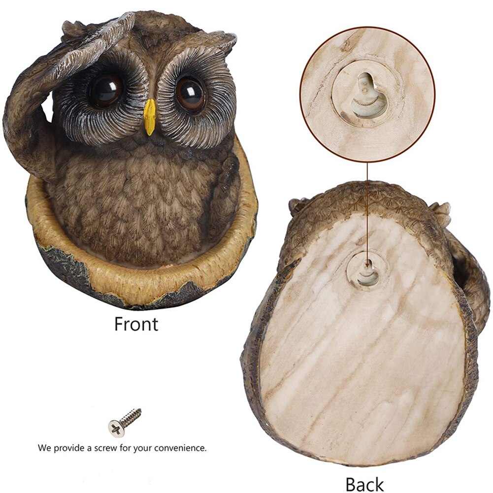 Cartoon Owl Figure Resin Statue Pendant Crafts for Garden Outdoor Decoration Courtyard Accessories Owl Pendant