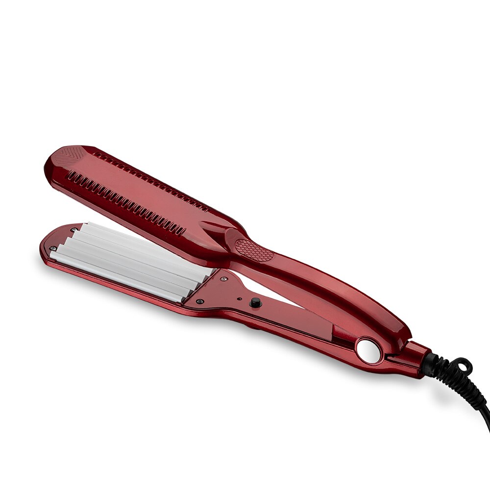 Professionelle Crimper Keramik Gut Curler Eisstockschießen Eisen Haar Richt breite platten Welle Haar: rot / UK