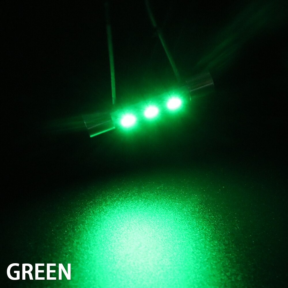 10X AC8V Voiture Feston 29mm 31mm Style LUMIÈRE LED Remplacer À Incandescence Lampe Fusible Ampoules 8V250mA S'adapte Vintage Stéréo Récepteurs Audio: green / 31mm