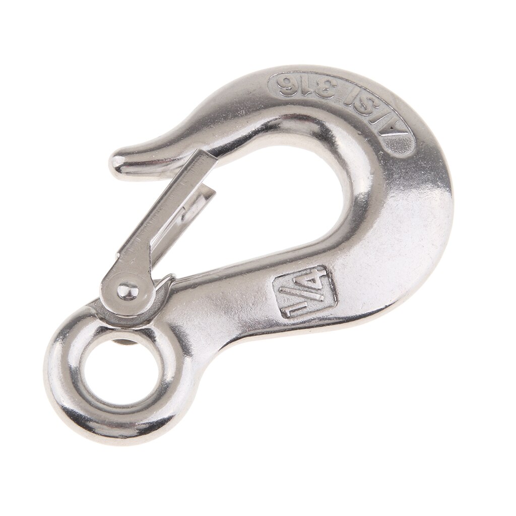 1/4&quot; Clevis Slip Hook with Safety Latch Towing Chain Hooks Stainless Steel