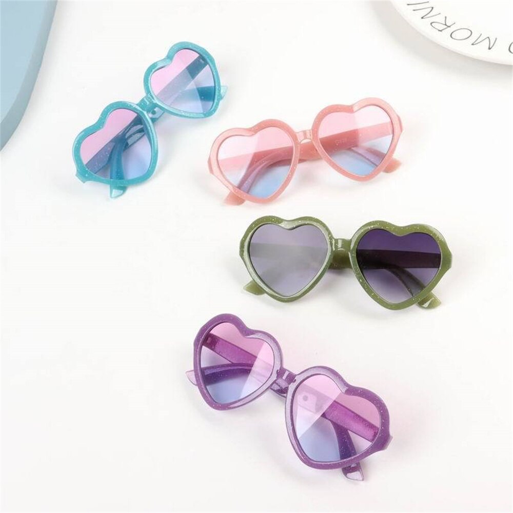 Heart-shaped Children&#39;s Sunglasses Round Gradient Lens Heart Sunglasses Cartoon Love Baby Sunglasses Sunshade Glasses
