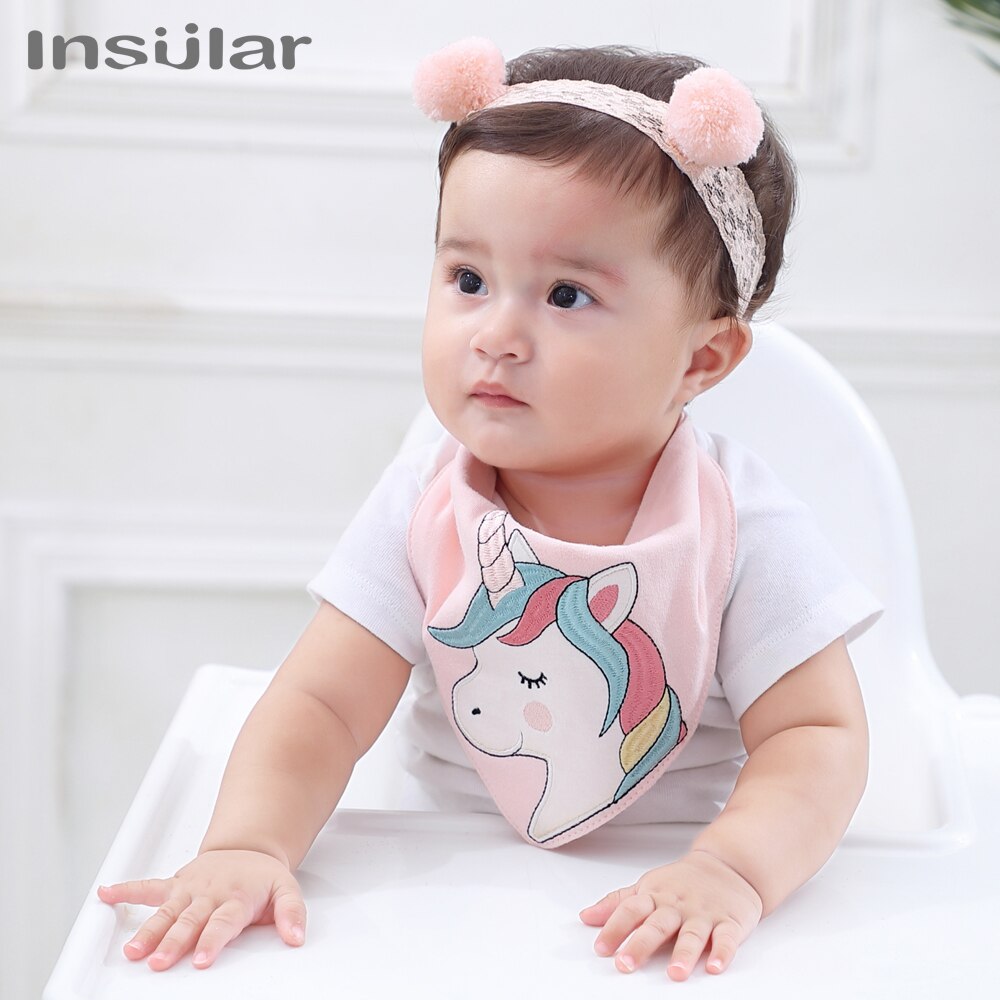 3 Stks/set Insular Katoenen Baby Slabbetjes Voeden Kiel Infant Burp Doeken Cartoon Speeksel Handdoek Baby Eten Accessoire Zachte Baby Stuff