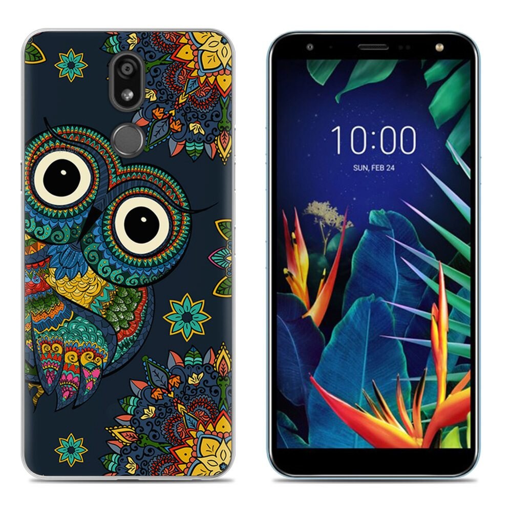 Funda de suave para teléfono LG K40/K12 Plus 5,7 pulgadas TPU colorida pintada cubierta trasera de silicona: 19