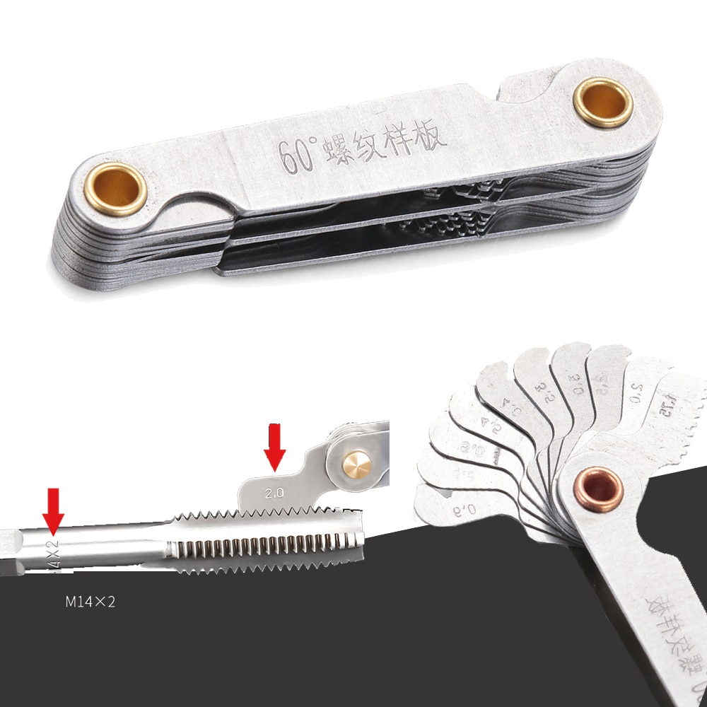 Carbon Staal 55/60 Graden Metrische Inch Draad Plug Gauge Gear Tand Schroef Pitch Meters Center Meting Draaibank Combinatie Tool