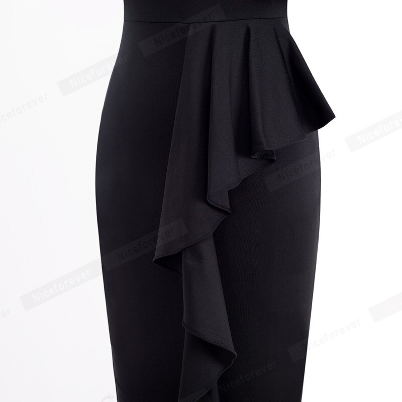 Dejlig for evigt sommer kvinder smarte afslappede kjoler med kolde skuldre bodycon med peplum fit slank kjole  b396