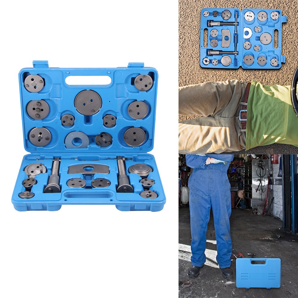 22PCS Universal Disc Brake Caliper Tool Set carbon steel Brake Pad Pump Piston Wind Back Tool Kit Car Repair Tool Hand Toolbox