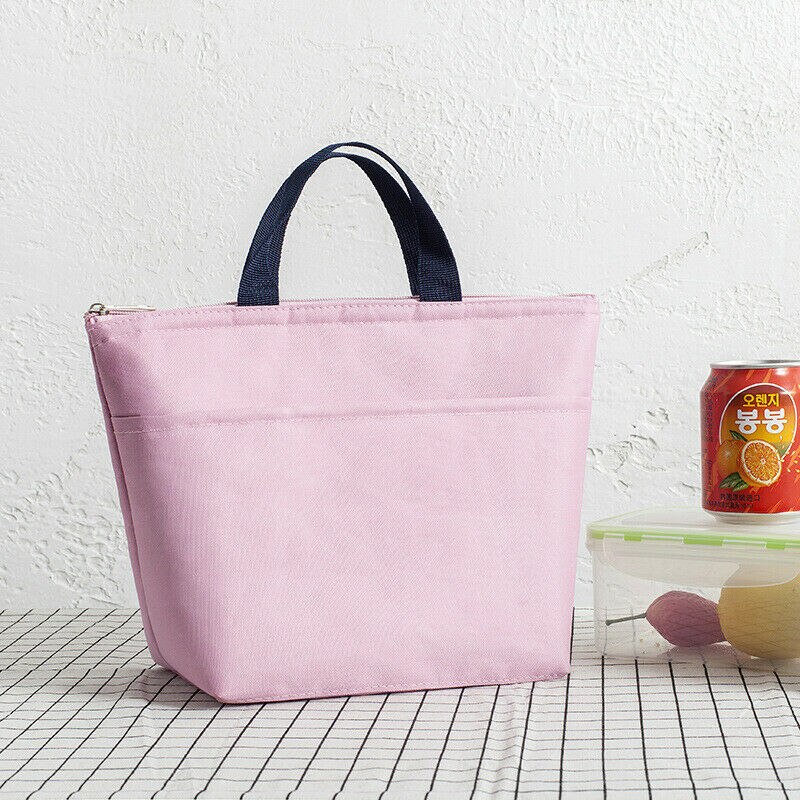 neueste Heiße Feste Mittagessen Tasche Isolierte Frauen Männer Tote Thermische Kasten Kühler Reise Picknick Tragen Tasche Mittagessen Taschen: Rosa