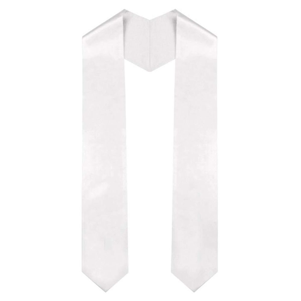 60&#39;&#39; Long Adult Plain Graduation Stole Sash for Academic Commencements Celebration Uniform Graduation Decoration Accessories: White