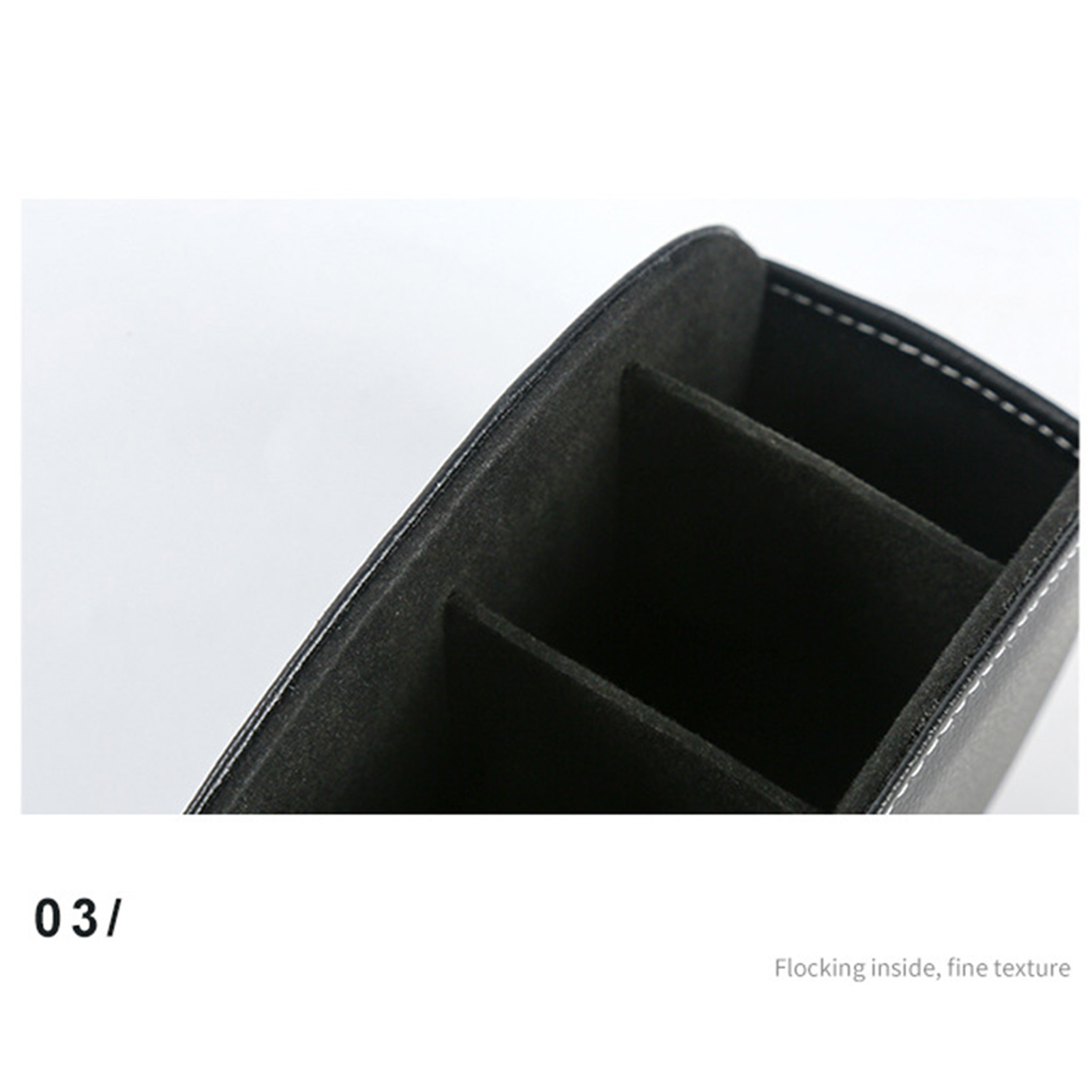 Remote Control Storage Box PU Leather Cosmetic Storage Box Suitable for Staplers Scissors Rulers