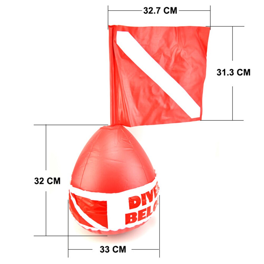 FB-3233 Pvc Duiken Drijvende Boei Met Dive Vlag Duiken Vlag Oppervlak Marker Boei Waarschuwing Teken: Default Title