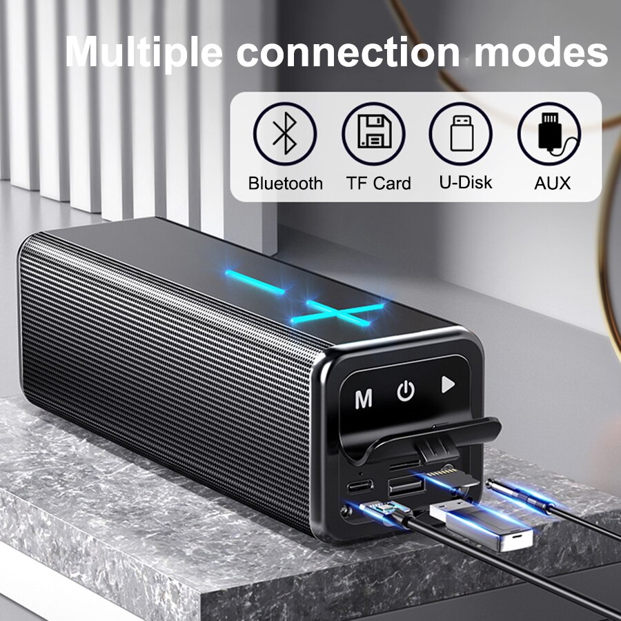 Mini Bluetooth-Compatibel Soundbar Luidspreker Kolom Draadloze Draagbare Outdoor Speaker Bass Sound Box Speaker Voor Pc Gamer Telefoon