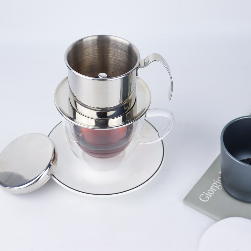 Vietnam Coffee Dripper Filter Coffee Maker Portable Carved Refined Zhongyuan Ice Coffee Filter Drip Pot