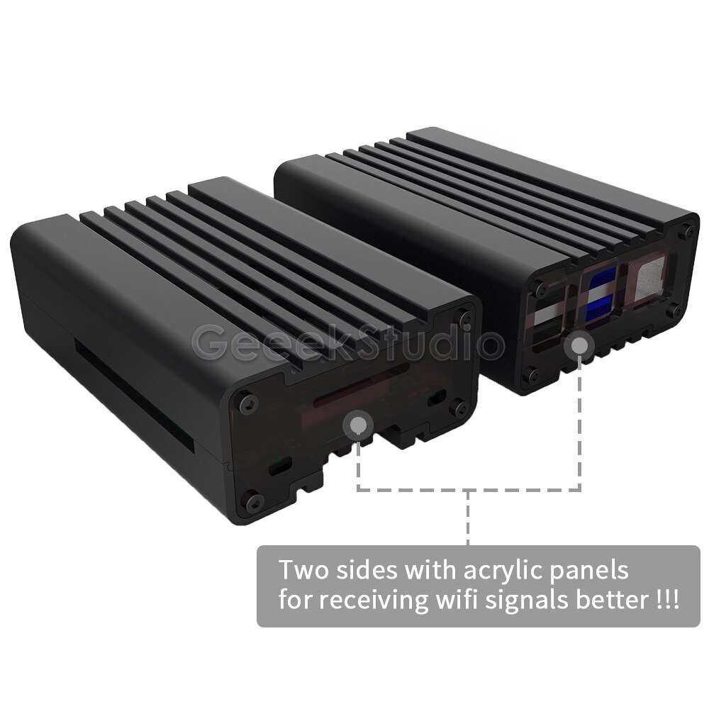 Nero CNC in Lega di Alluminio allegato Caso Borsette Copertura per lampone pi 4 Ventola Di Raffreddamento dissipatori di Calore per lampone pi 4B