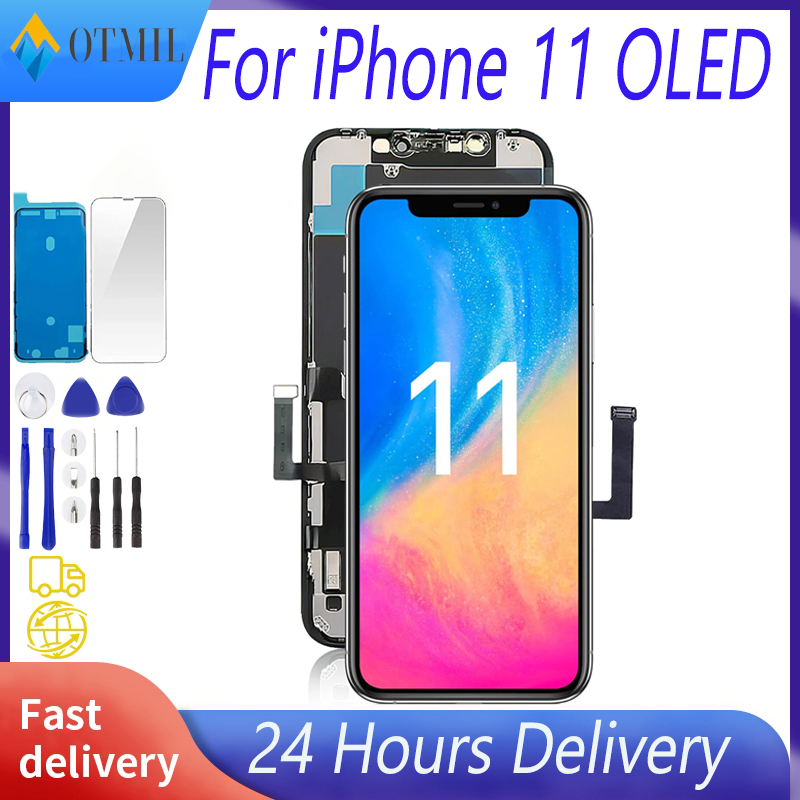 Lcd-skjerm til iphone 11 -skjerm med berøringsskjerm med 3d berøringsskjermerstatning fra fabrikken, skjerm til iphone 11 lcd
