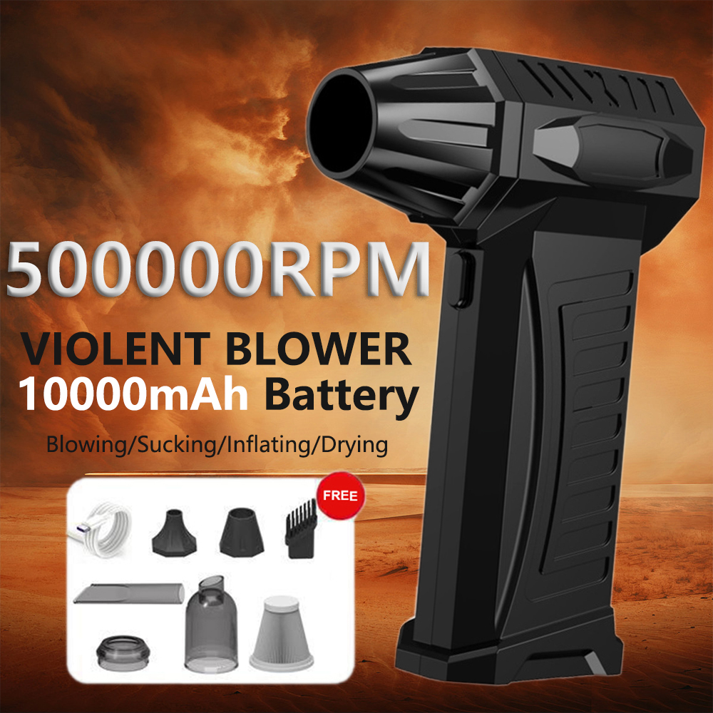 58 m/s Krachtige Jet Dry Blower 500000 RPM Hoge Snelheid Air Duster Multifunctionele Turbo Gewelddadige Fan 10000 mAh Borstelloze Stofzuiger