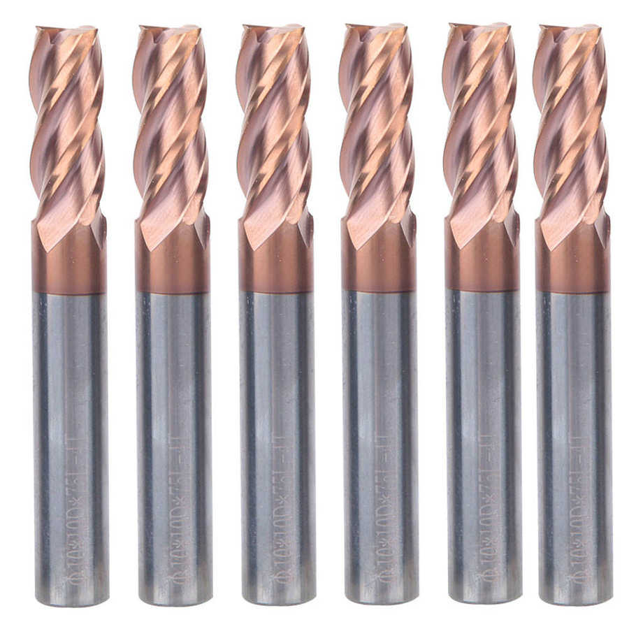 -coated milling cutter 55HRC CNC Tool End milling cutter CNC Cutter Set 4 Flutes Tungsten steel milling cutter 10x3Cx10Dx75L